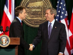 Tony Blair and George Bush in the build up to the Iraq war