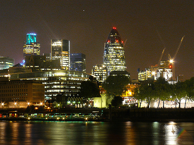 The City of London - heart of the UK's financial services industry (Credit: Mike_fleming, CC BY SA)