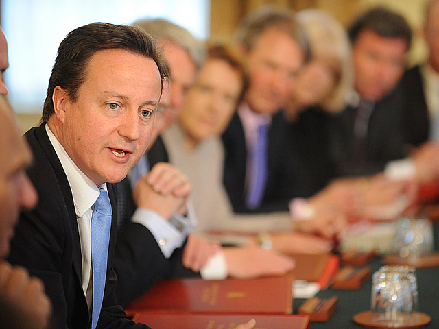 Cameron first cabinet meeting crown copyright