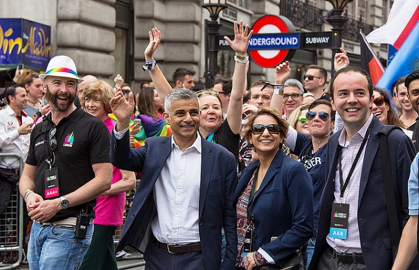 Sadiq Khan, Mayor of London, at the 2016 Pride Parade. Credits: Chris Beckett / Flickr